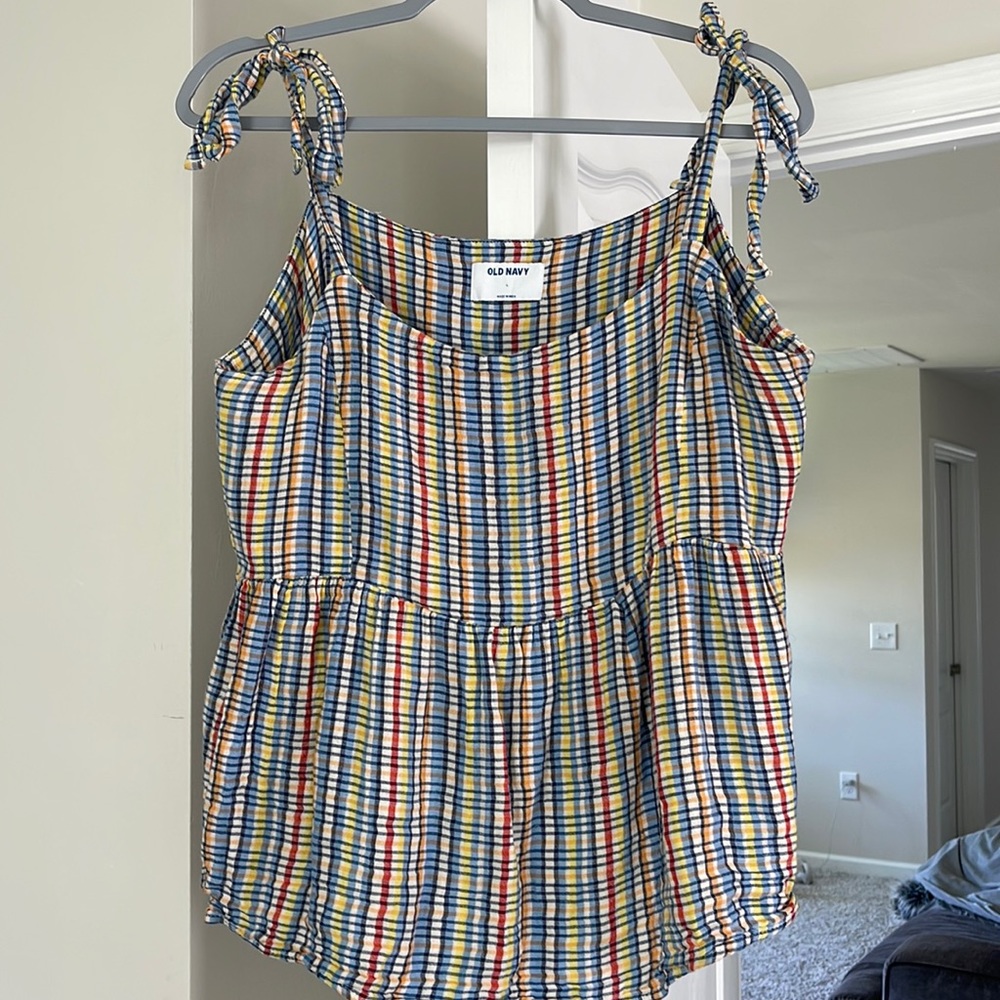 Colorful Plaid should tie tank top